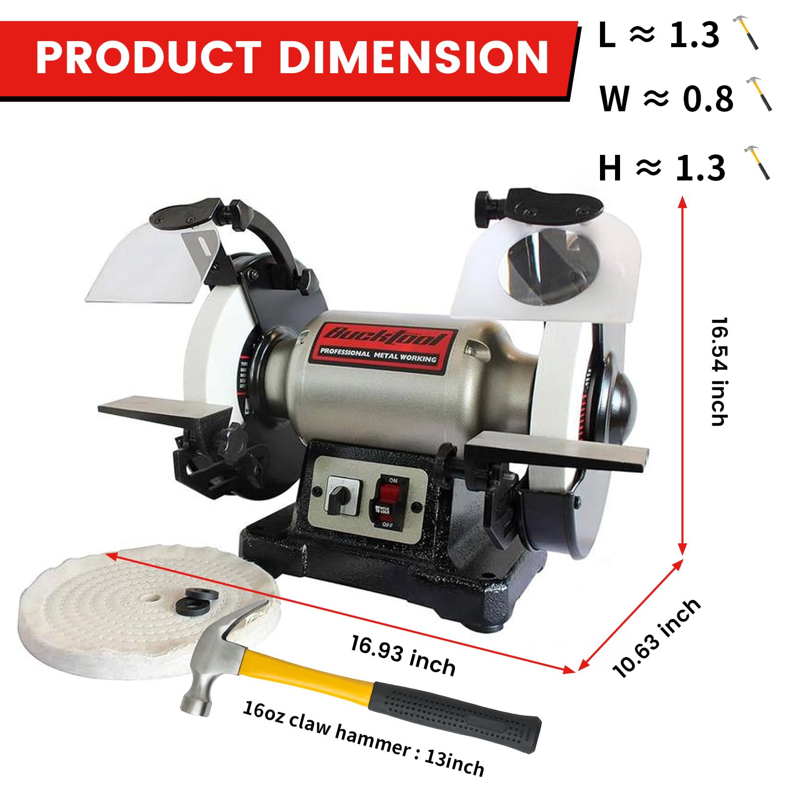 Bucktool TDS200DS dual-speed induction motor for versatile tasks.