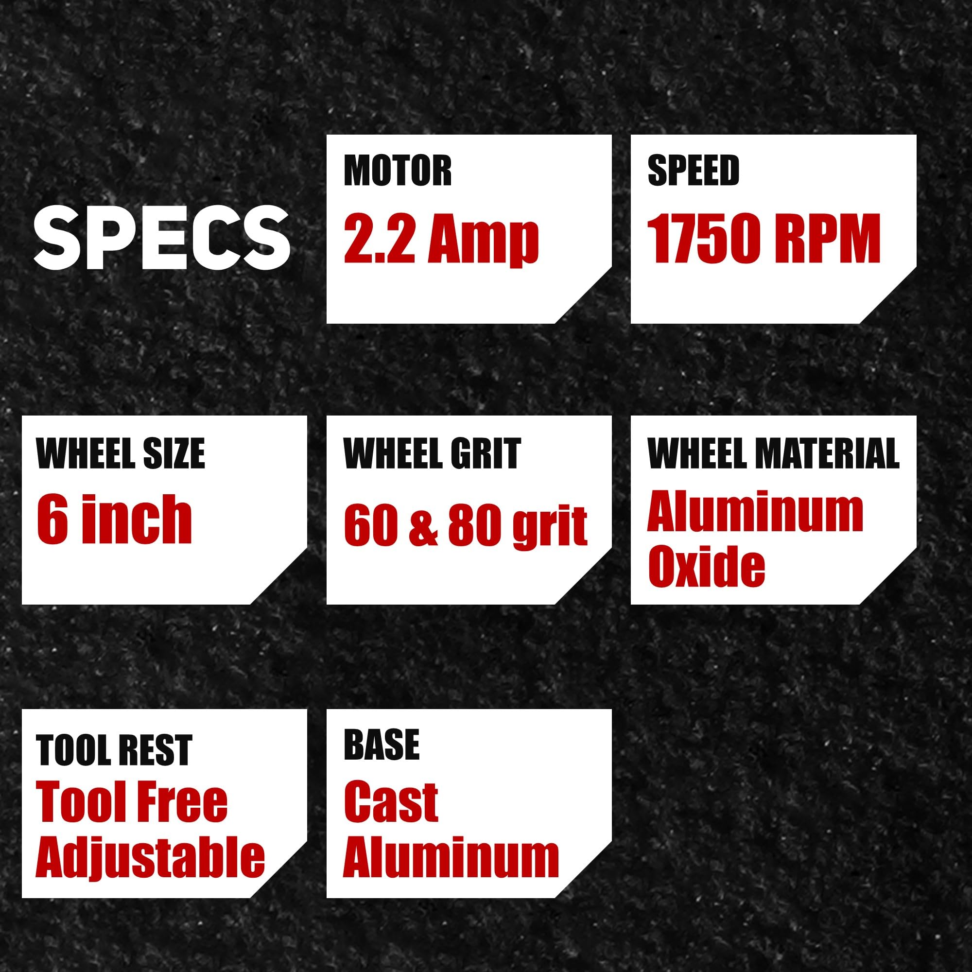 Bucktool TLG-150S stable cast aluminum base minimizes vibration.