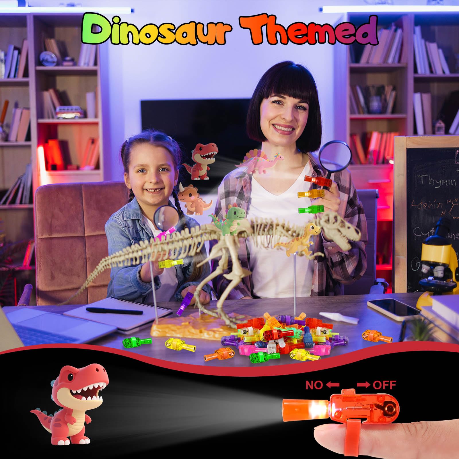 Budbof dinosaur LED finger light projector glows in dark for birthday celebrations