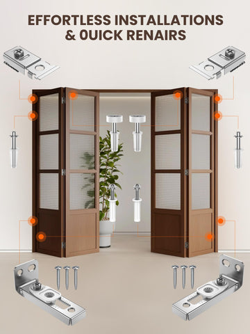 BUDONI bottom pivot for stable, balanced folding door action.