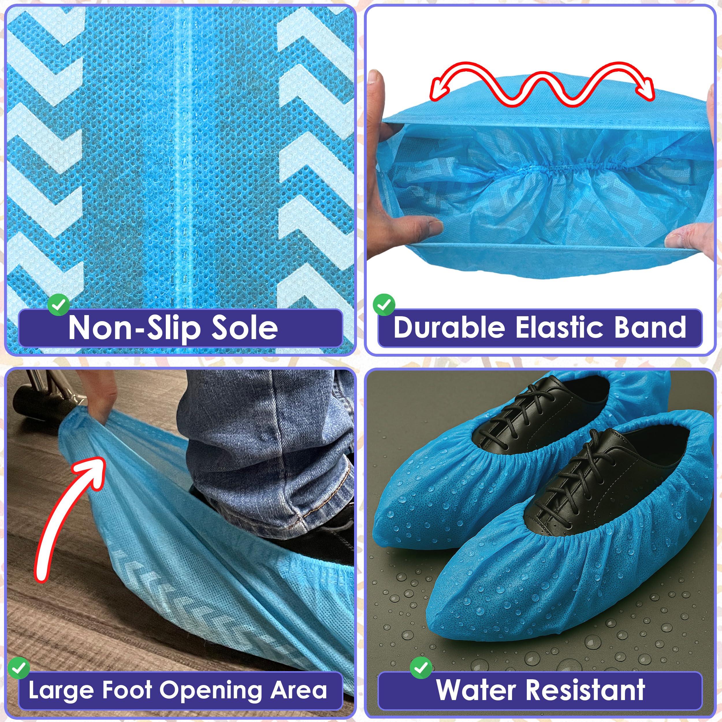 Buena Goods elastic-band boot covers demonstrated for easy slip-on and removal.