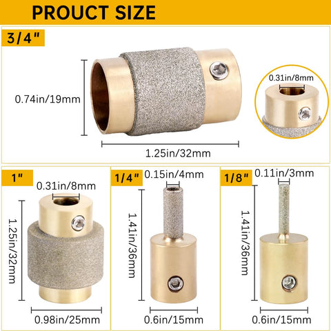Chrome-plated hardened grinder bit in use for detail work