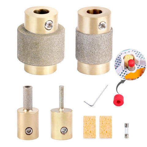 Buenoarte combination set of four diamond grinder bits for stained glass projects