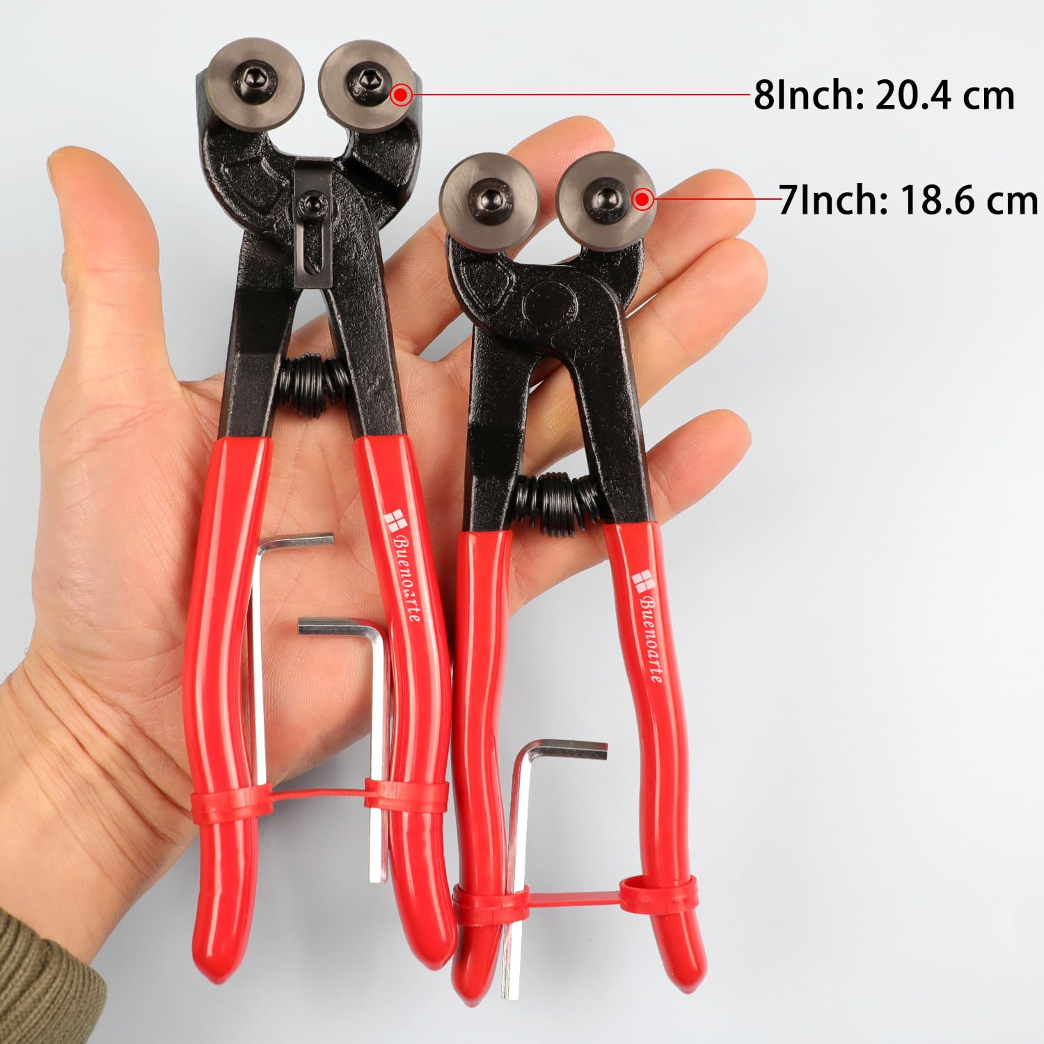 Buenoarte mosaic nipper cutting wheel delivers clean cuts on ceramic and glass mosaics.