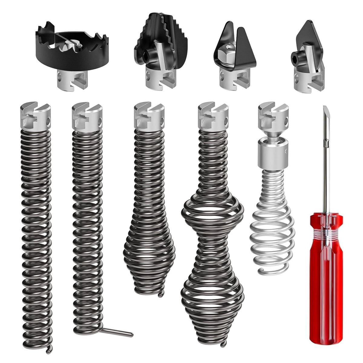 Buhobha drain snake attachment kit with K-series compatibility for versatile clog clearing.