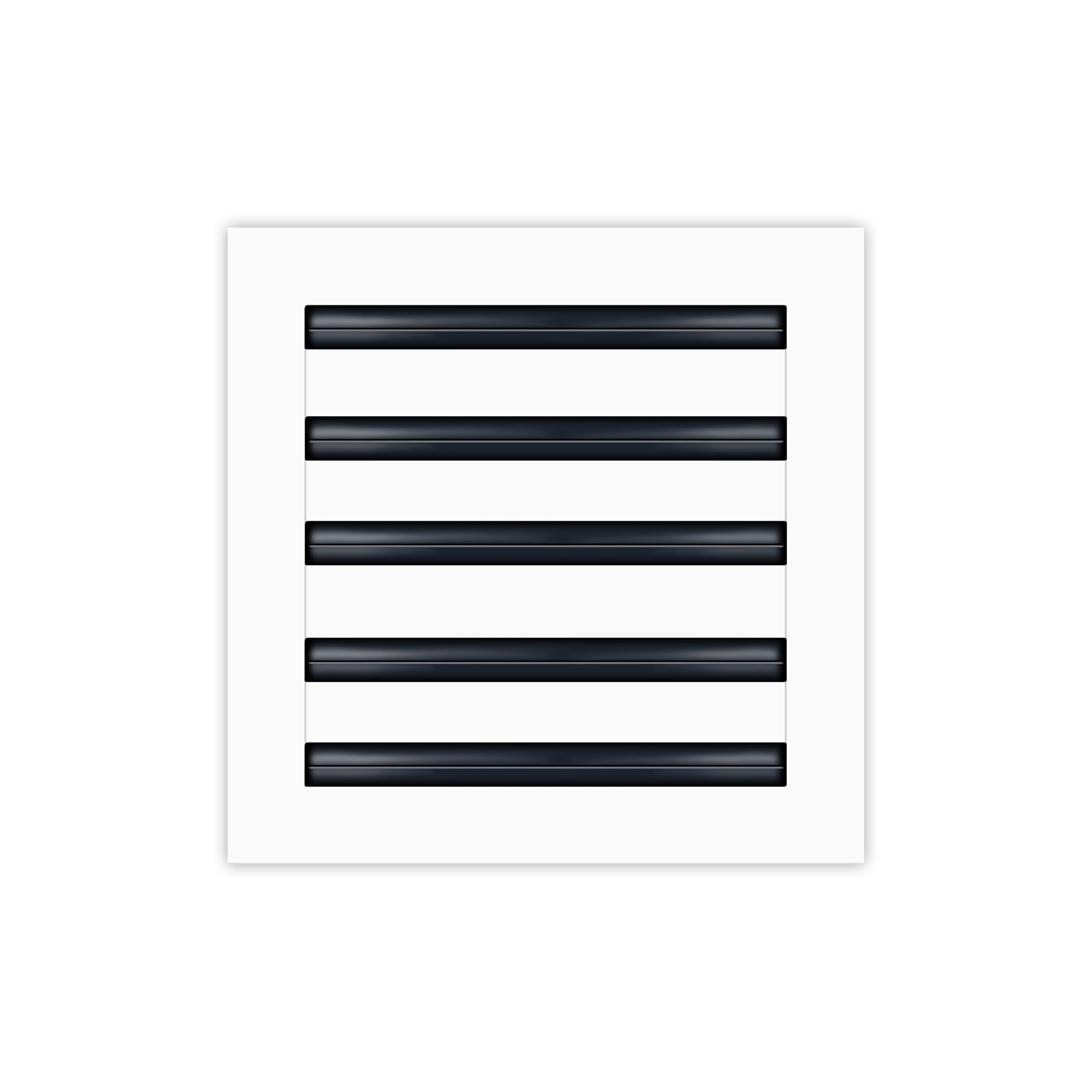 BUILDMART 10x10 vent cover front view in white aluminum, modern design ideal for ceilings and walls
