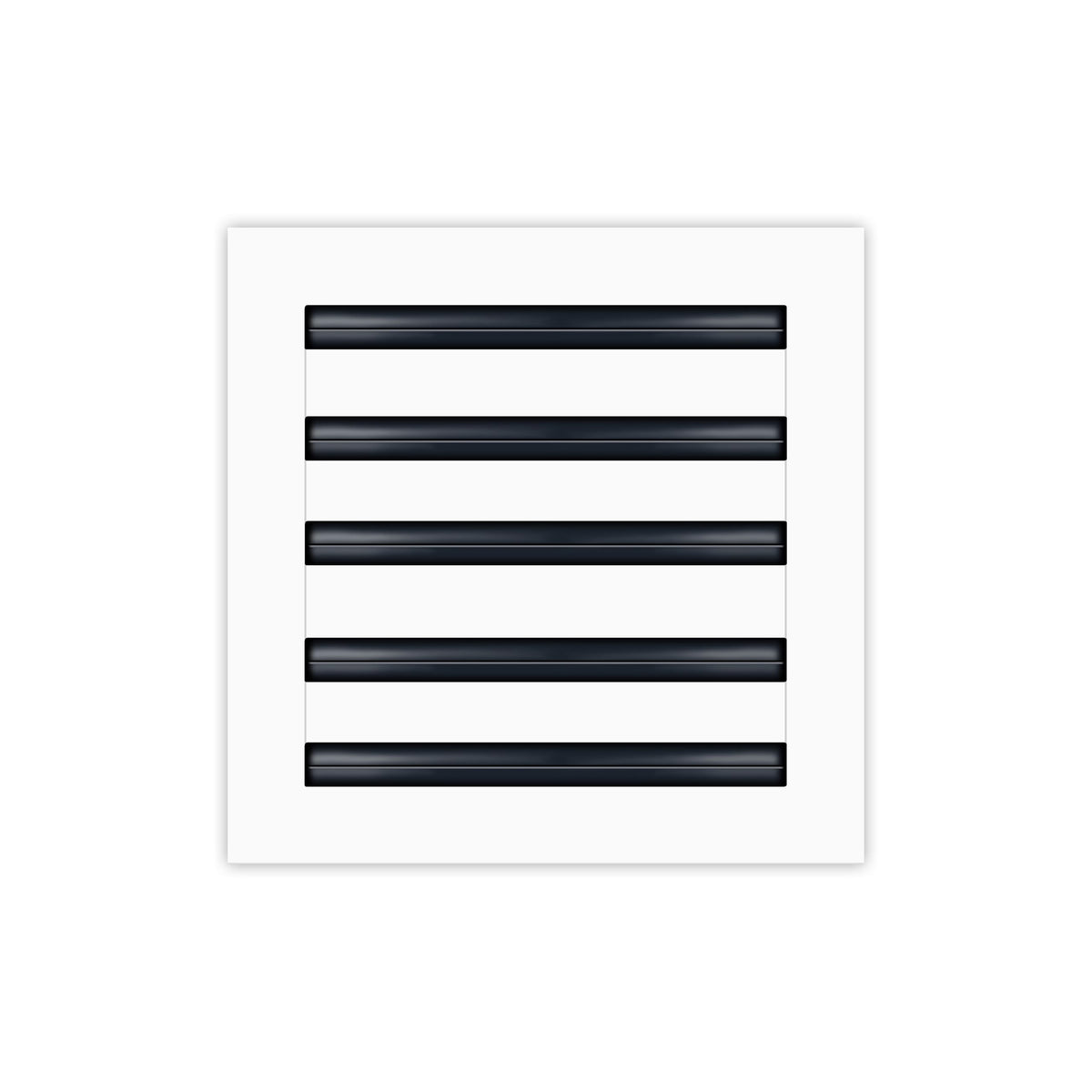 BUILDMART 10x10 vent cover front view in white aluminum, modern design ideal for ceilings and walls