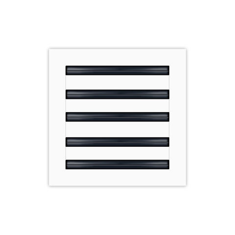 BUILDMART 10x10 vent cover front view in white aluminum, modern design ideal for ceilings and walls