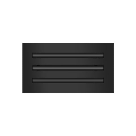 BUILDMART 12x6 black vent cover, front view, architectural style.