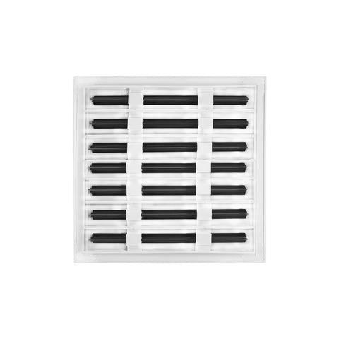 Buildmart vent cover close-up shows slim linear slots and modern appeal.