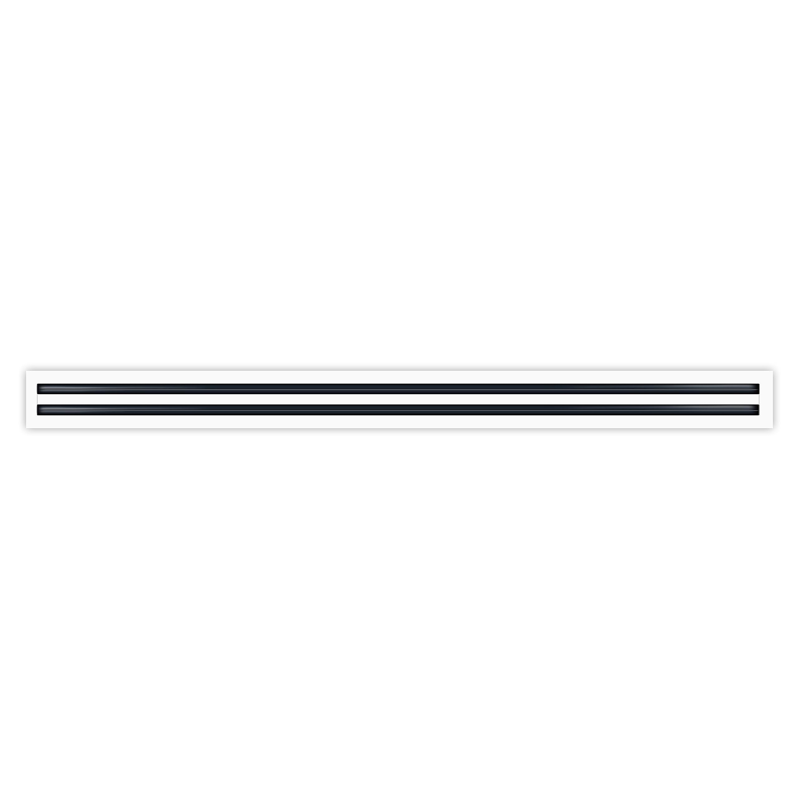BUILDMART 48-inch linear slot diffuser front view in white for modern interiors.