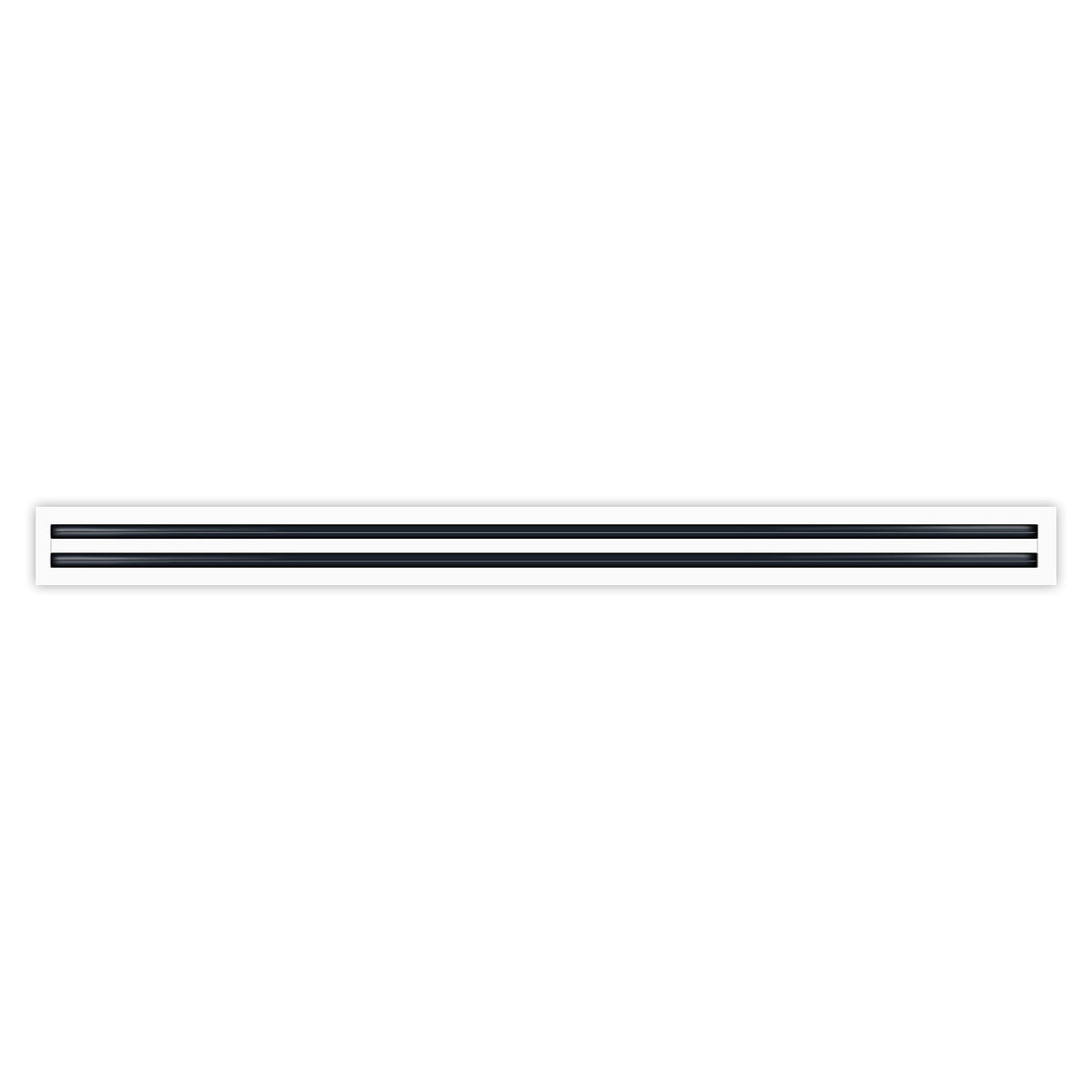 BUILDMART 48-inch linear slot diffuser front view in white for modern interiors.