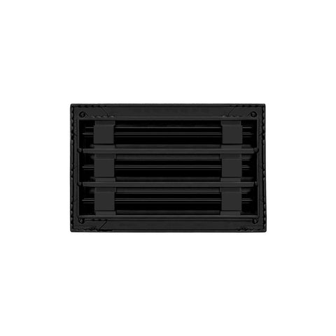 Decorative black vent cover shown with installation dampers for retrofit