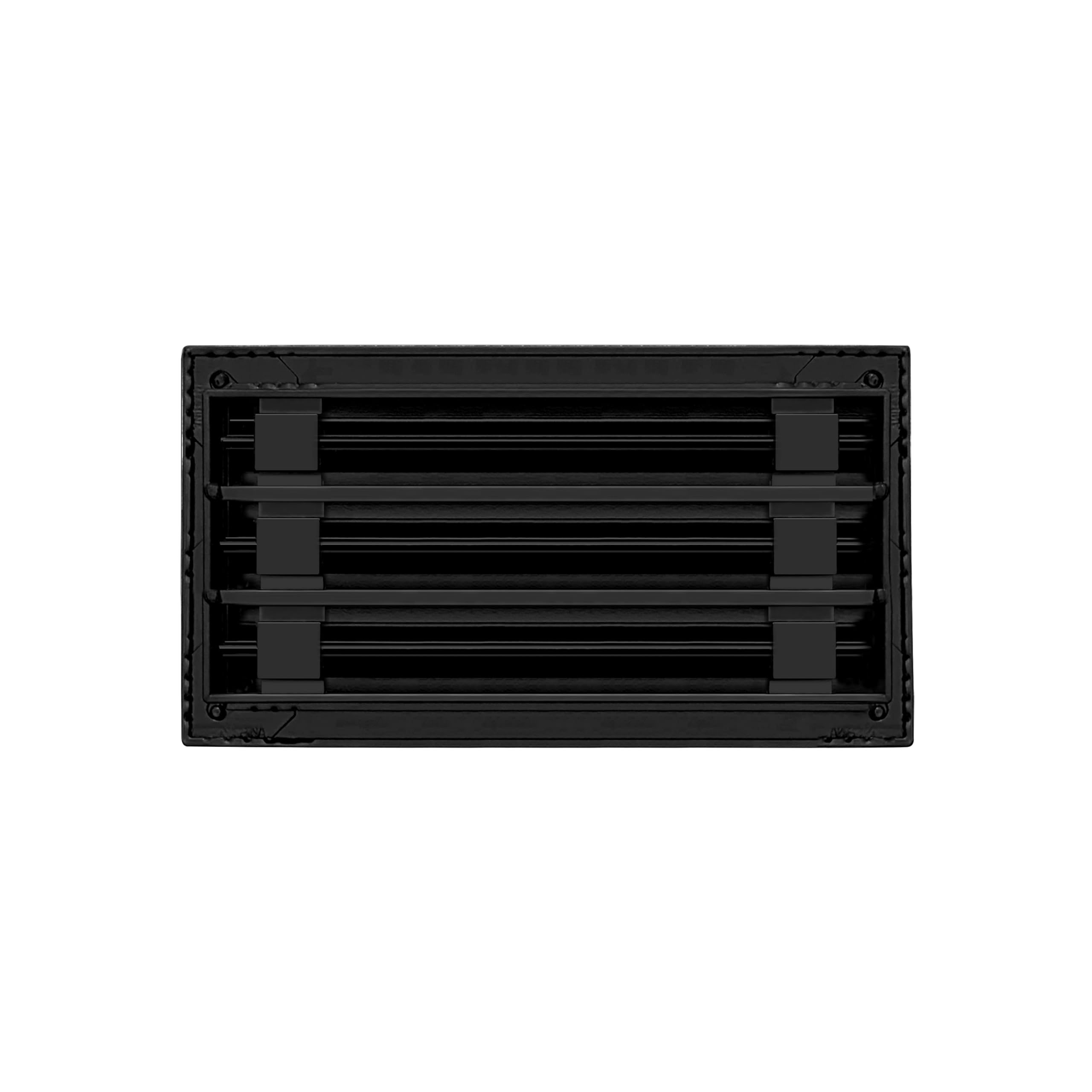 BUILDMART black linear slot diffuser, side profile.