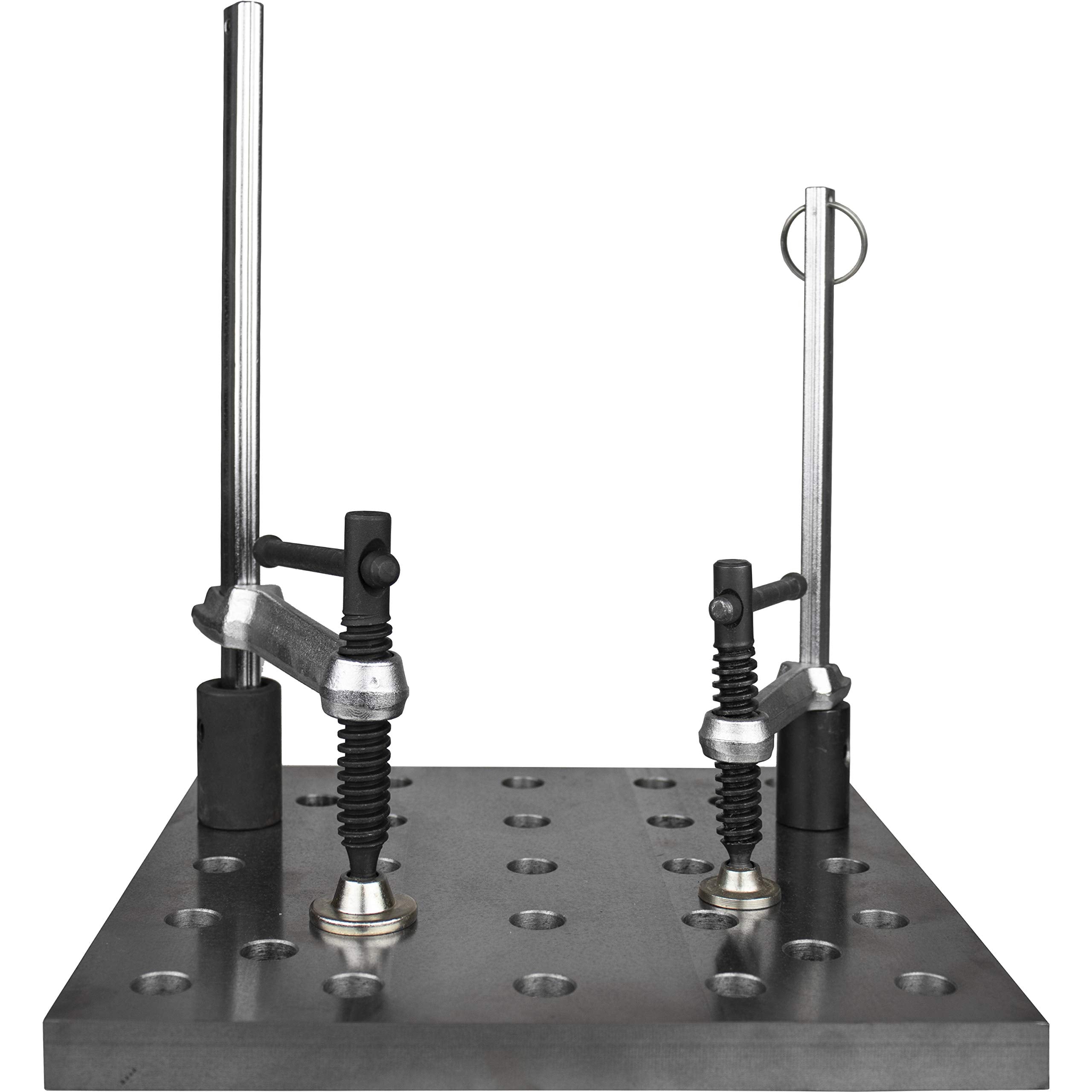 BuildPro Inserta clamp used horizontally to secure workpieces at adjustable heights.
