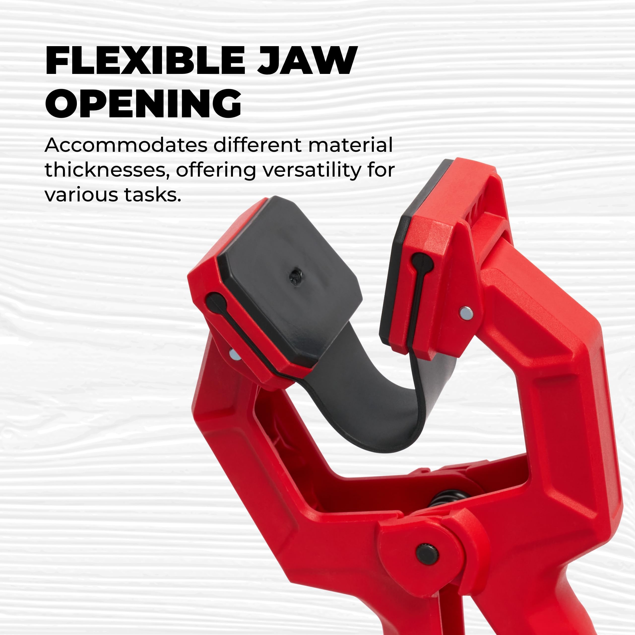 BUILDSOMETHING heavy-duty steel edge clamp withstands frequent shop use