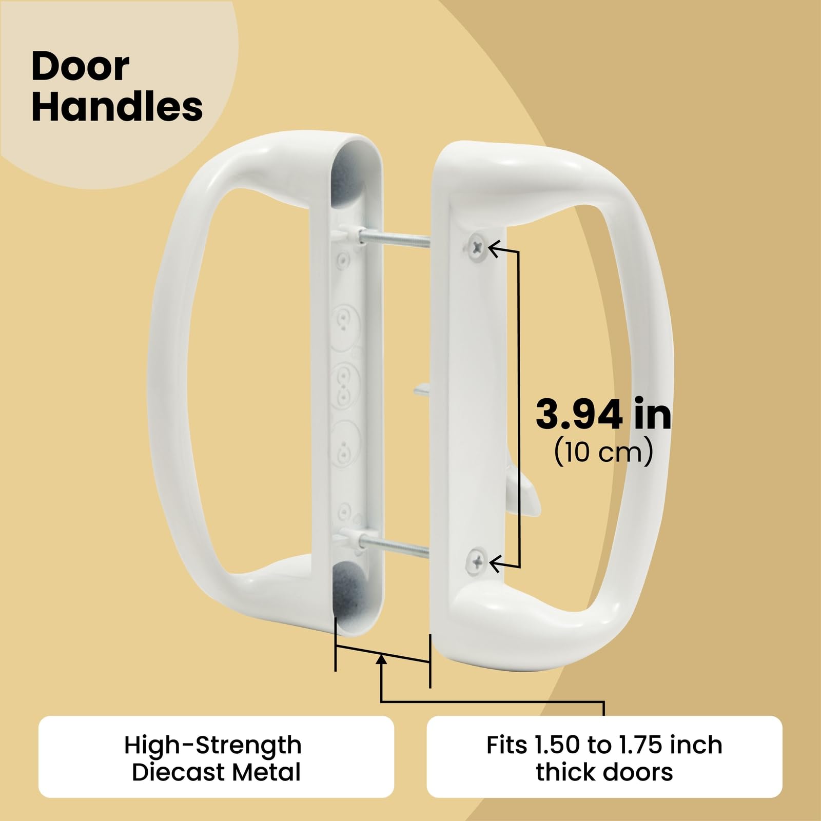 Built Industrial door handle closeup highlighting durable diecast construction.