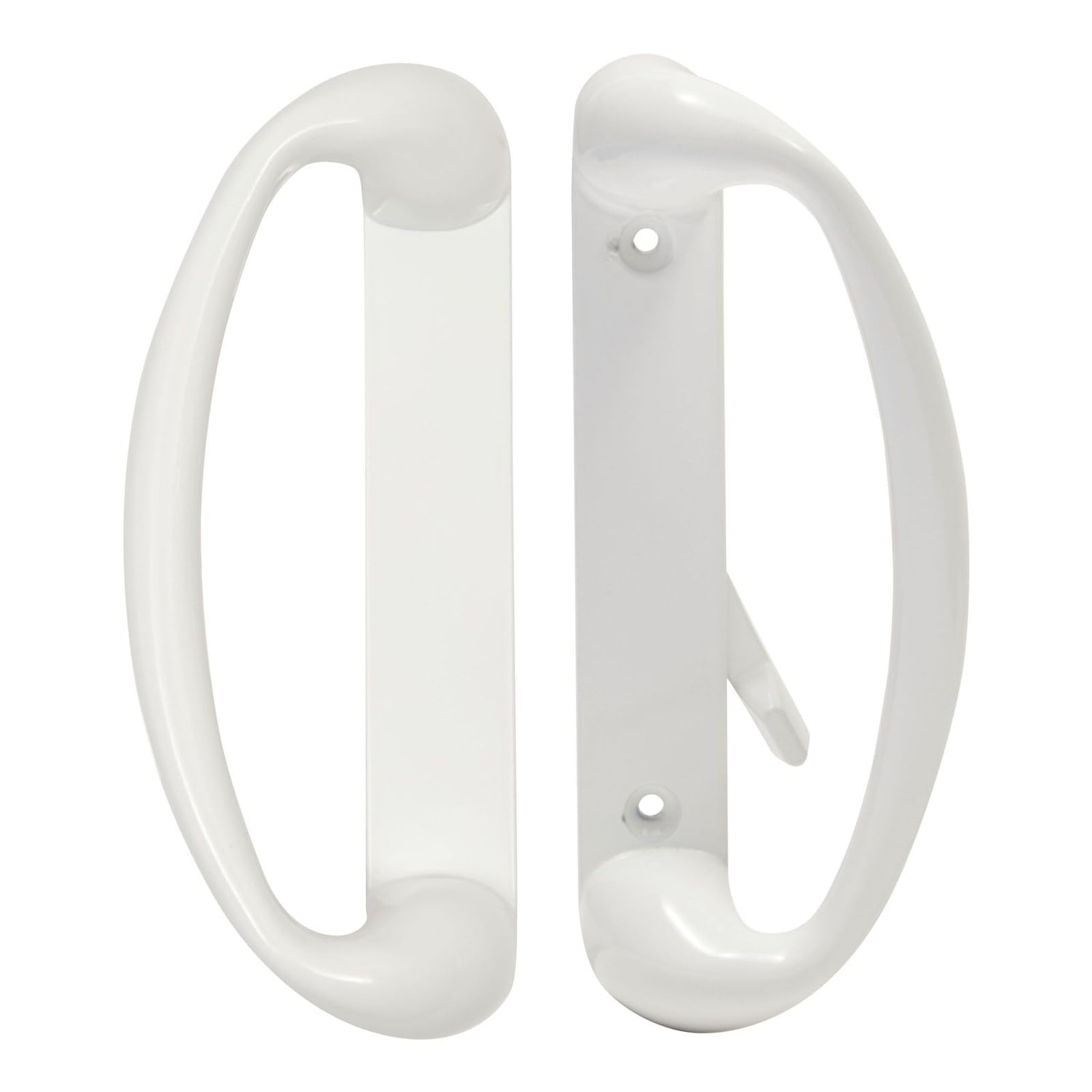 Built Industrial sliding door handle front view in white diecast for quick upgrade.