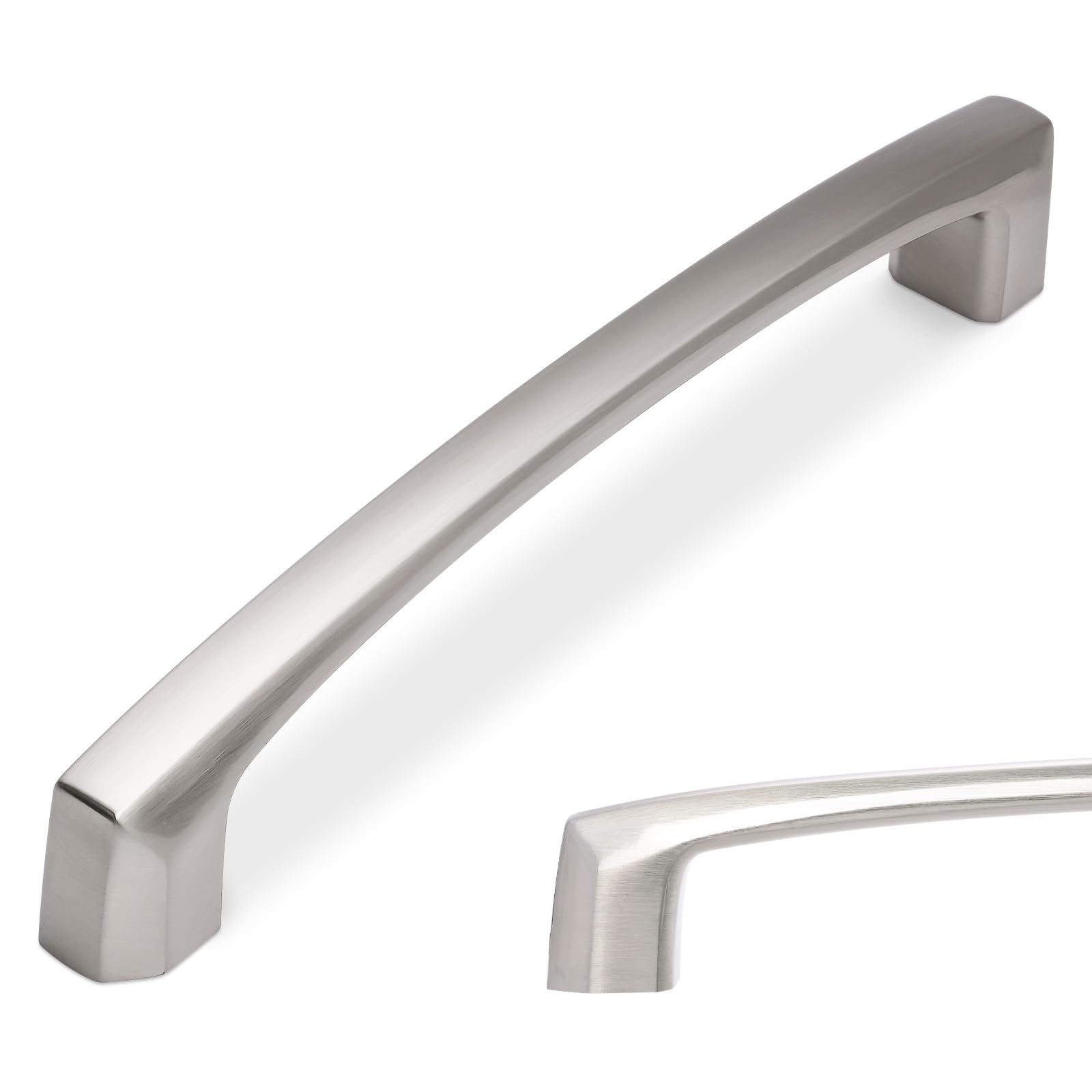 BUKOBYHE 5-inch brushed satin nickel cabinet handle close-up for durable update
