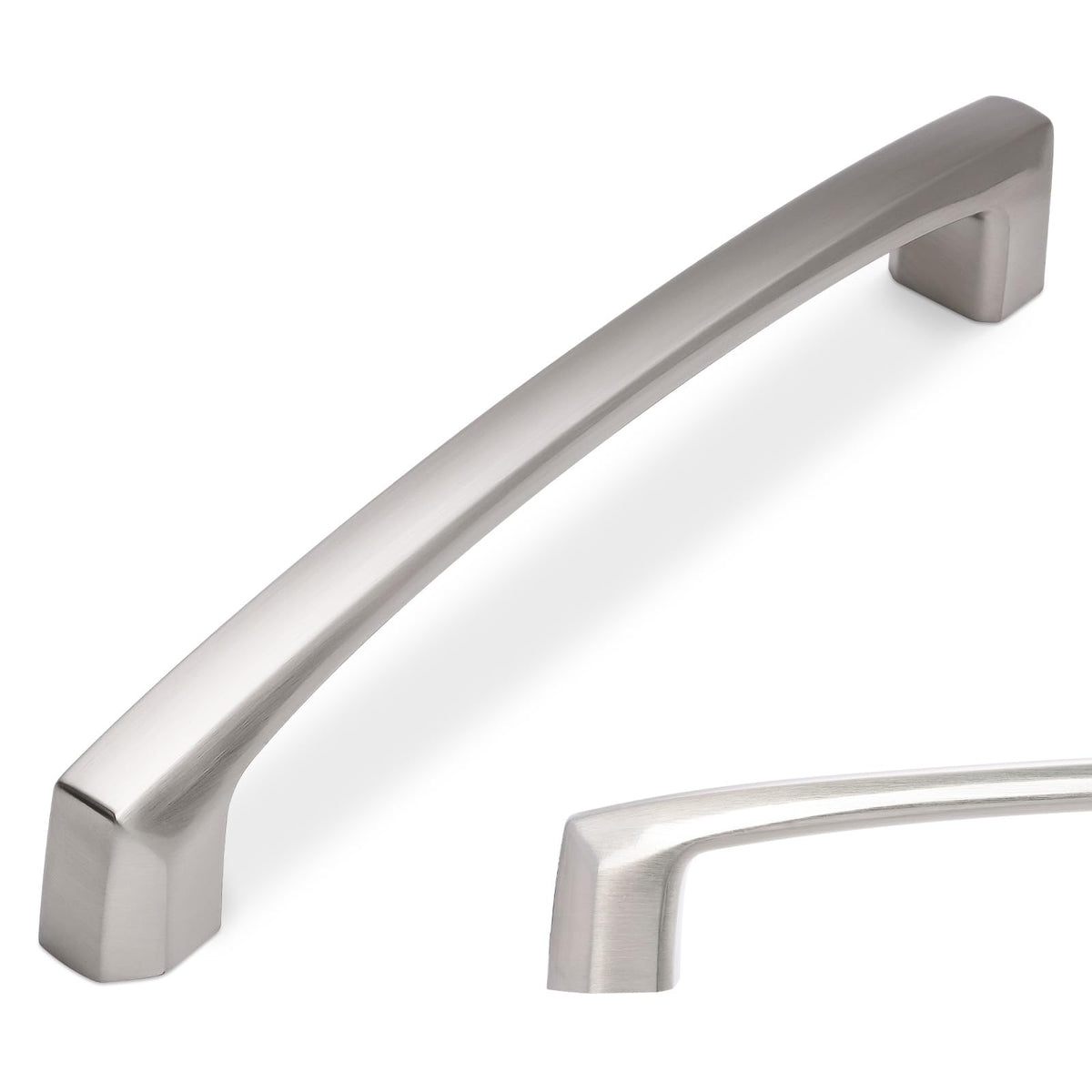 BUKOBYHE 5-inch brushed satin nickel cabinet handle close-up for durable update