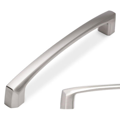 BUKOBYHE 5-inch brushed satin nickel cabinet handle close-up for durable update