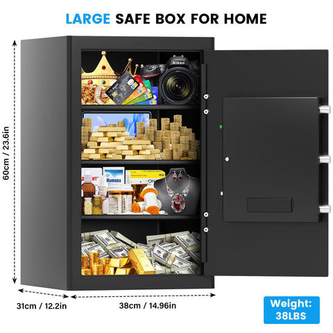 Bukumo alarm-equipped safe deters intruders with a clear alert system.