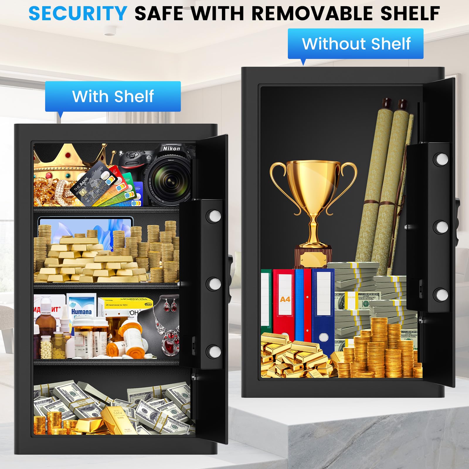 Bukumo anti-theft alarm and anchoring design deter unauthorized entry at home.