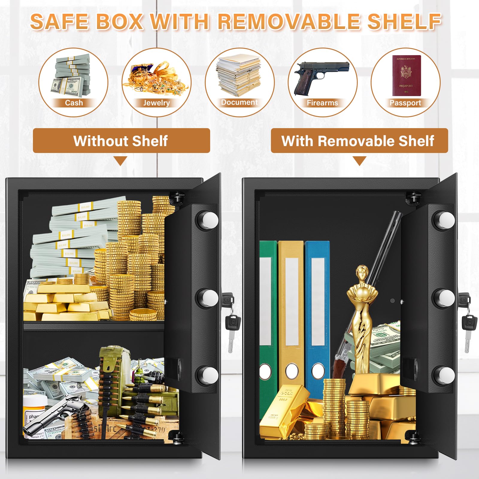 Bukumo spare keys included for backup access if needed.