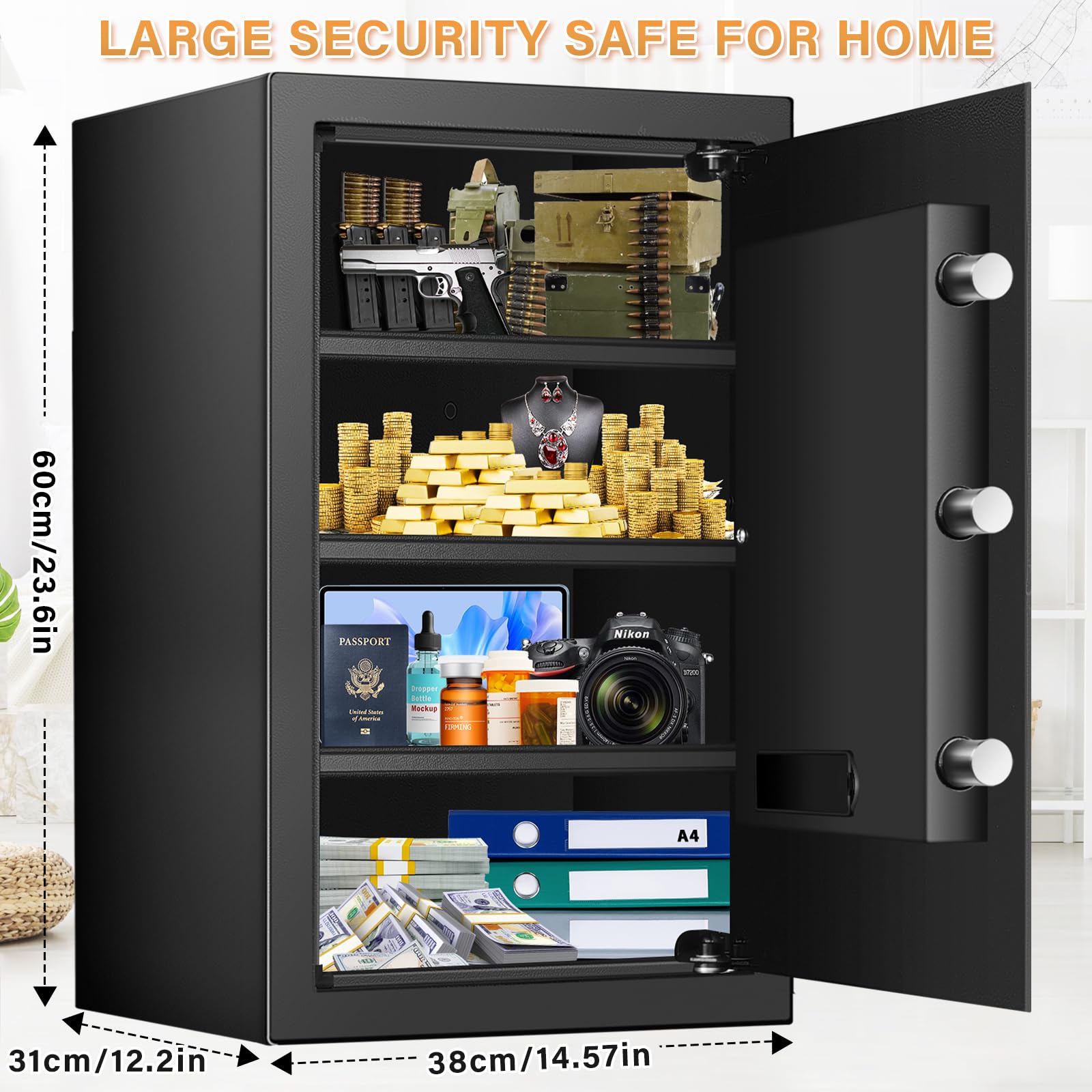 Bukumo safe shows digital keypad for easy, secure daily access.