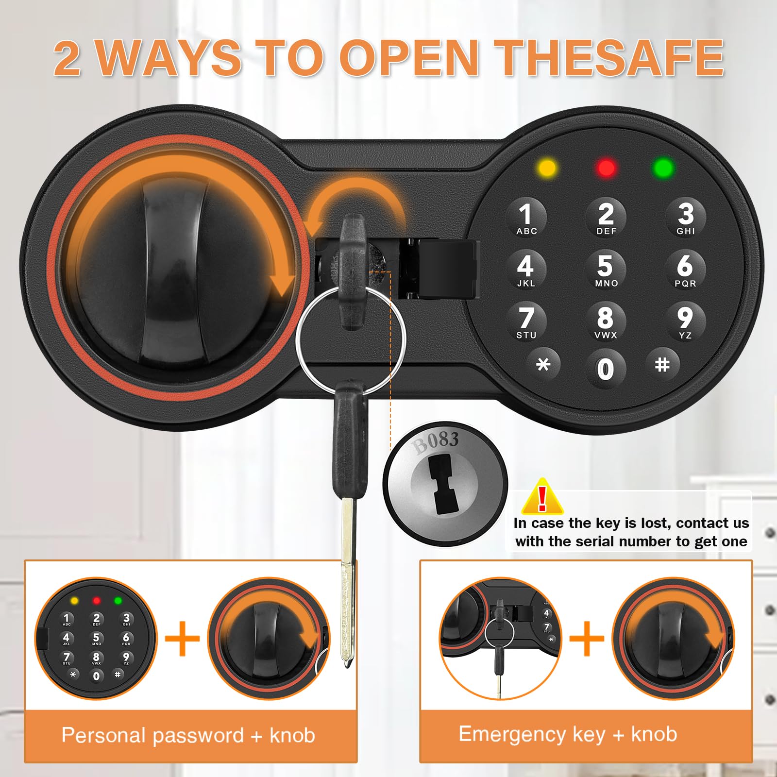 Bukumo safe features solid steel construction for reliable theft deterrence.
