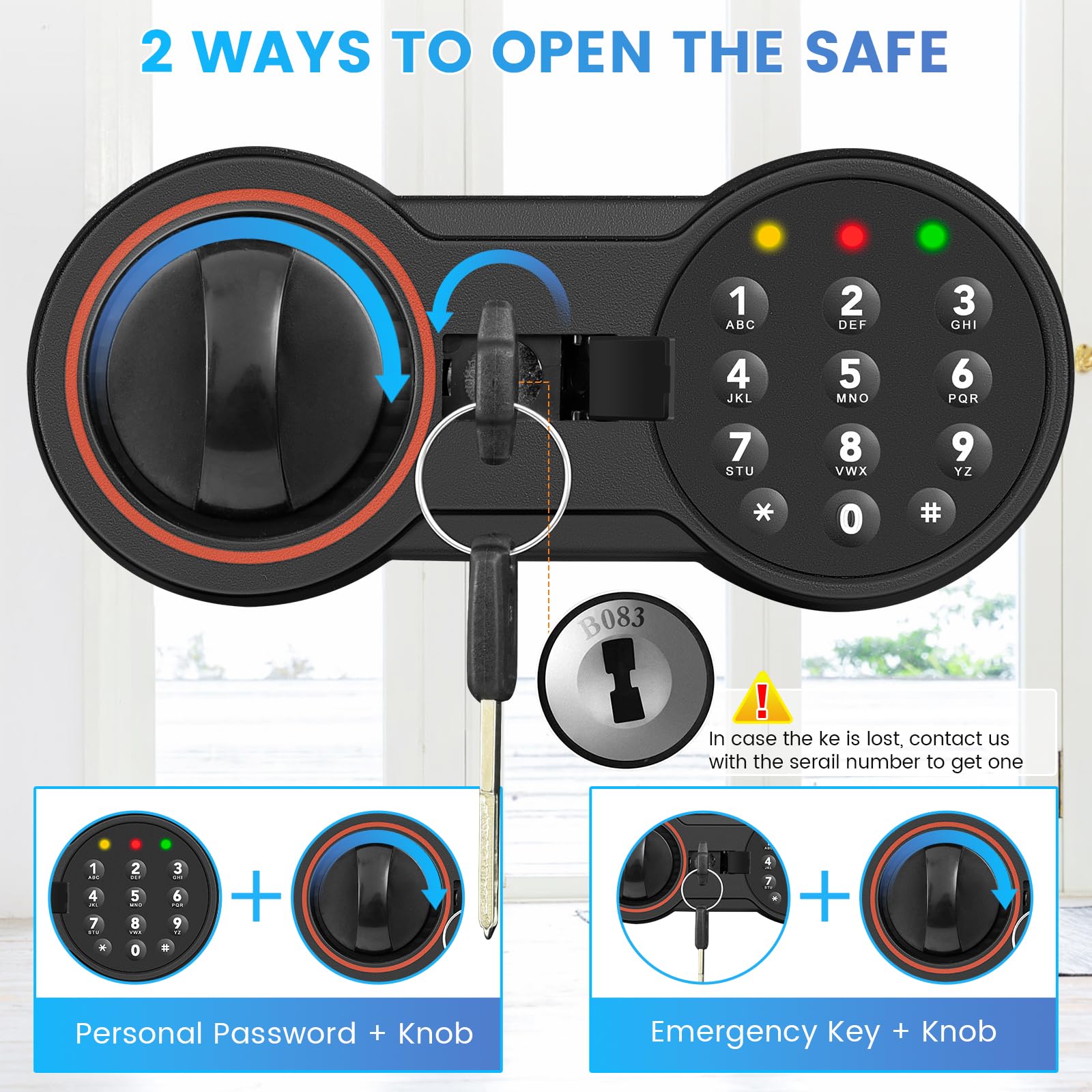 Bukumo Safe Box includes backup keys for emergencies and peace of mind.