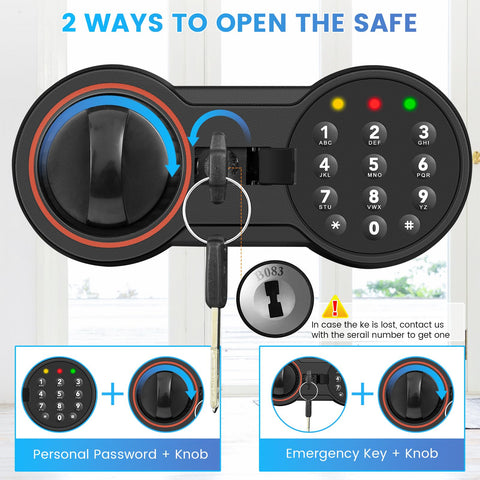 Bukumo Safe Box includes backup keys for emergencies and peace of mind.