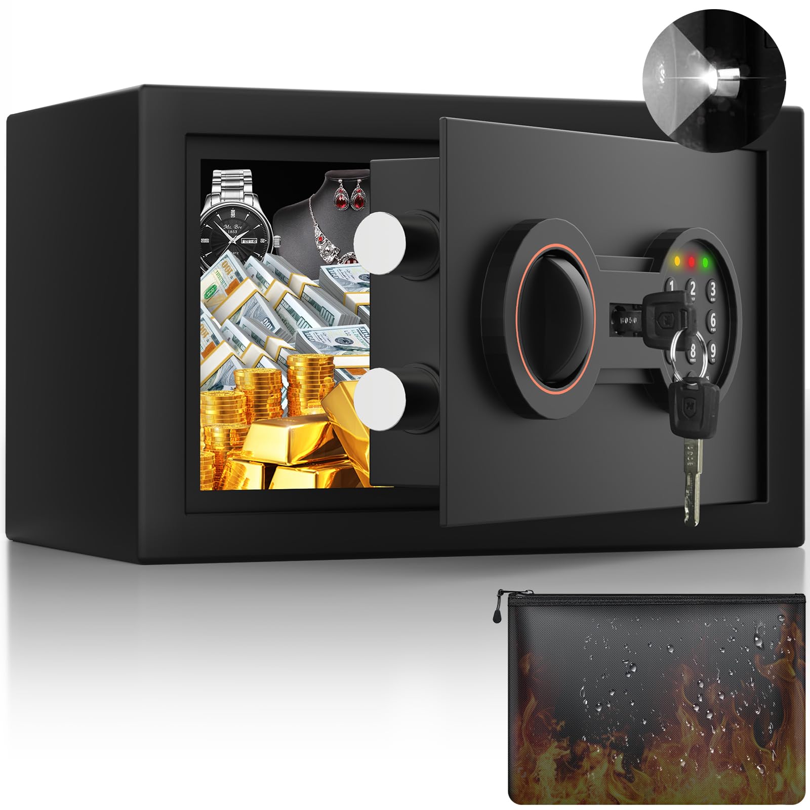 Bukumo Small Safe Box compact design for dorm storage and privacy.