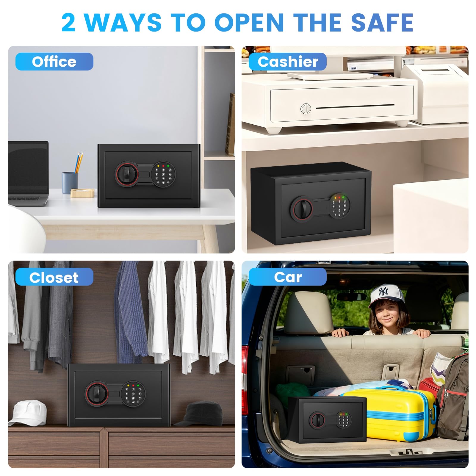 Bukumo small safe box fits dorm room drawers and closets discreetly.