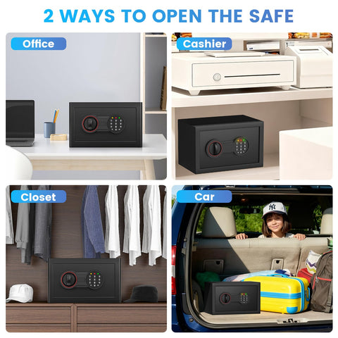 Bukumo small safe box fits dorm room drawers and closets discreetly.