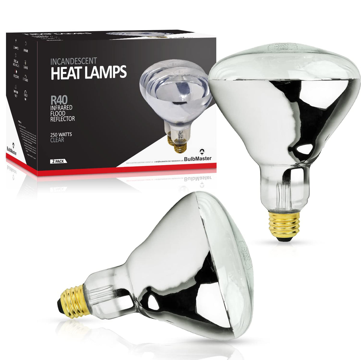 BULBMASTER 250W heat lamp in a shower for post-shower warmth and comfort
