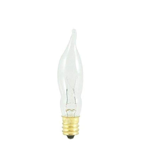 Bulbrite 7.5W candelabra bulb base detail, ideal for vintage or modern chandeliers.