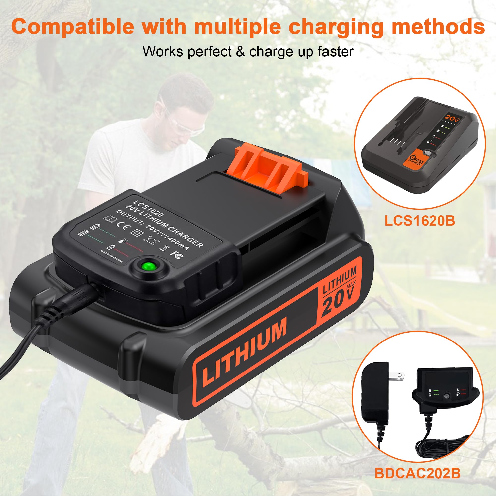 BULL-TECH battery close-up highlights voltage and temperature safety monitoring.