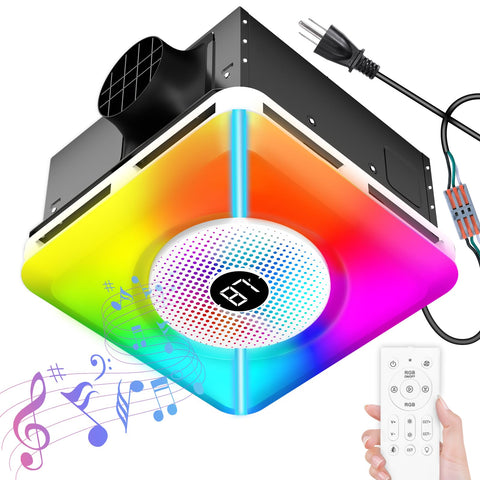 Bullro bathroom exhaust fan with Bluetooth speaker and audio for shower playlists