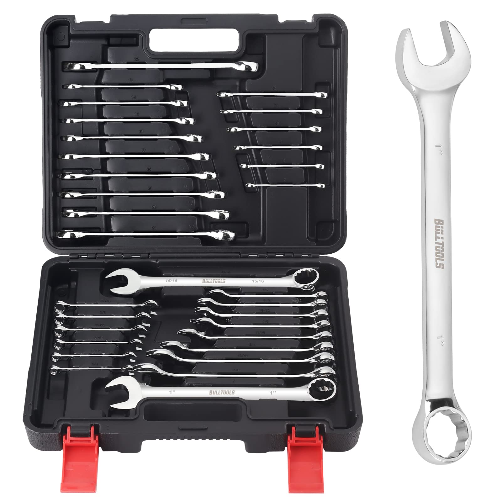 BULLTOOLS 32-piece wrench set in a box-case for organized storage and quick access