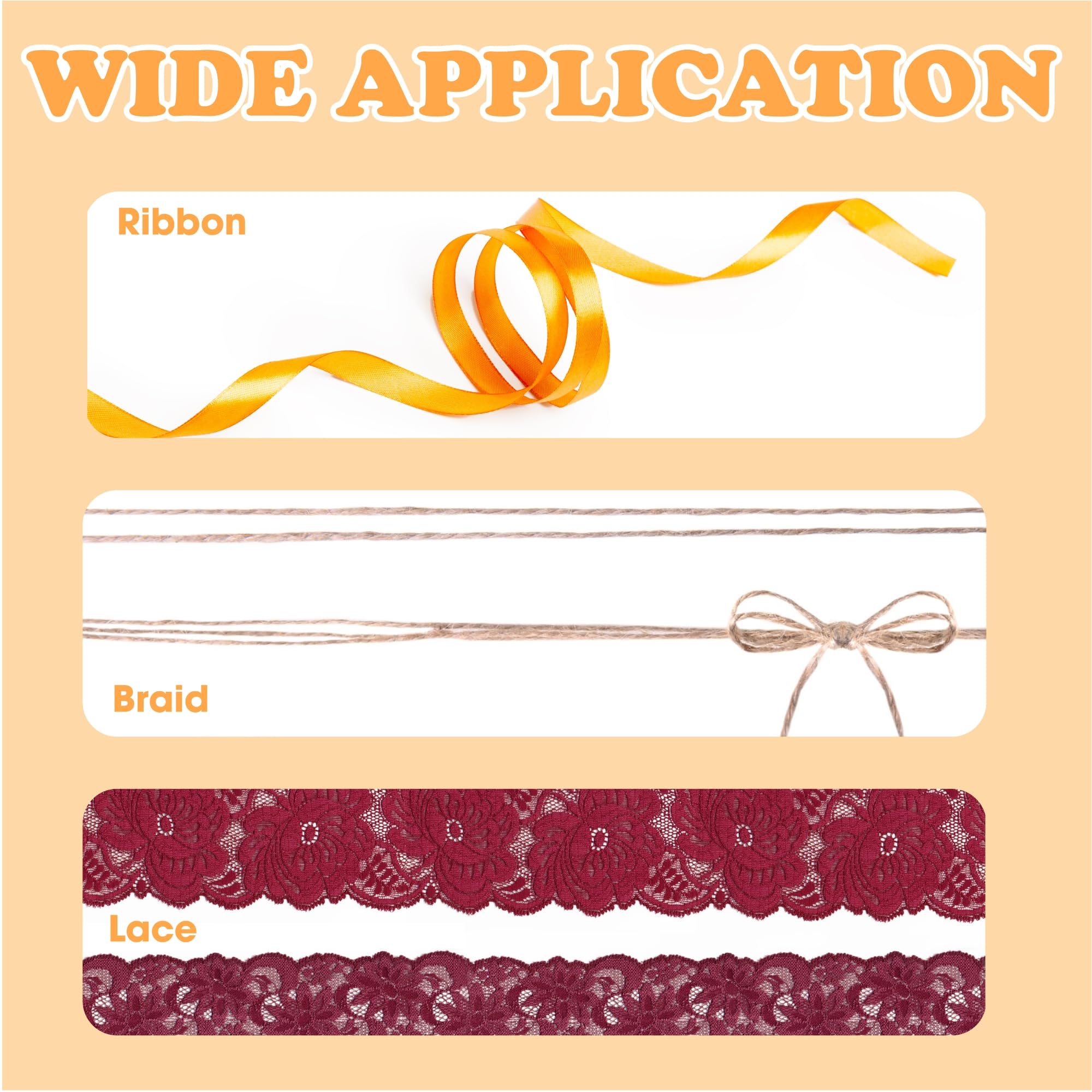 BuleVina sealing edge demonstration on delicate lace ribbons for clean finish