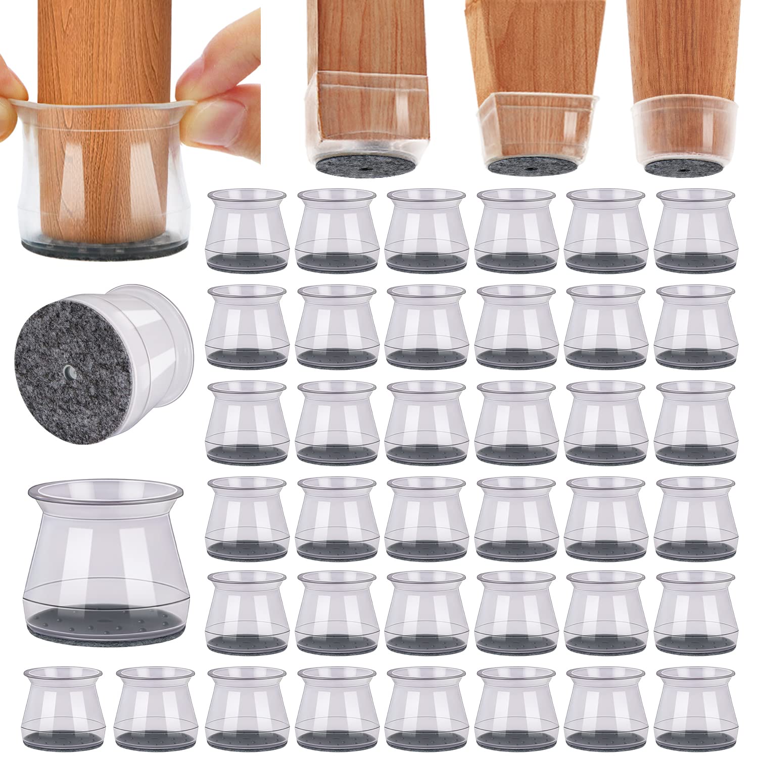 BUMACO 40Pcs chair leg protectors packaging guards hardwood floors