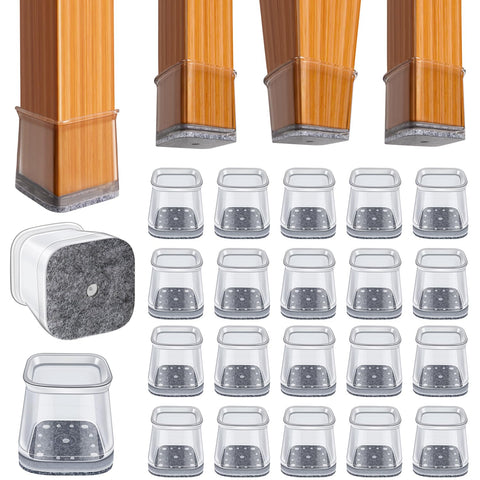 BUMACO chair leg protectors on hardwood floor protecting against scratches and noise