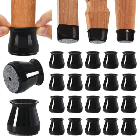 BUMACO round chair leg protectors with silicone pads protect hardwood floors.