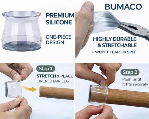 BUMACO versatile shapes fit round, square, and angled legs