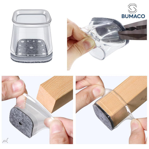 BUMACO washable chair leg protectors are easy to clean after use