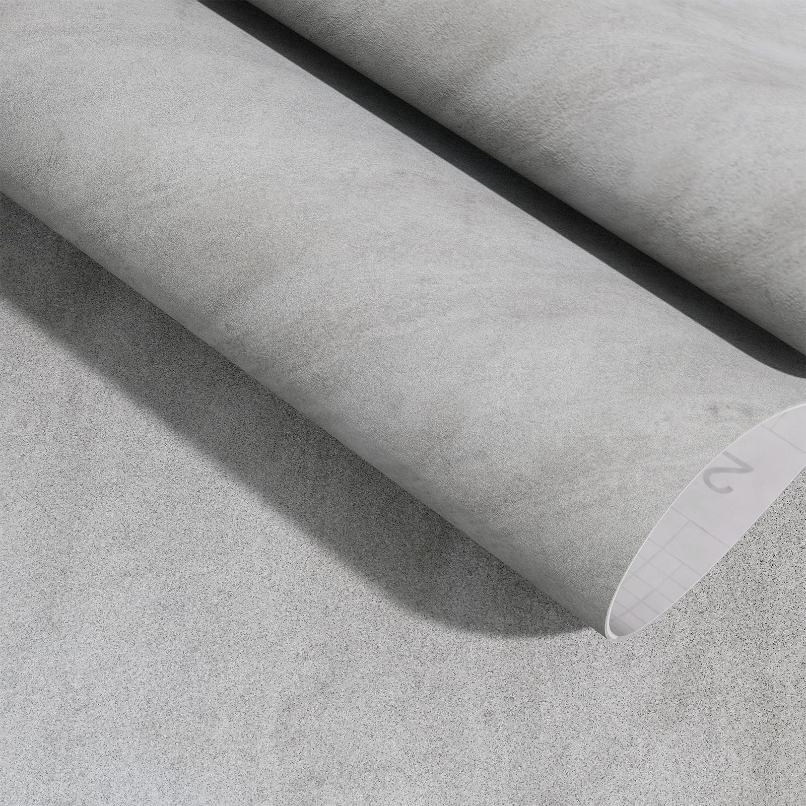 Bumoo gray-silver concrete texture closeup highlighting durable vinyl finish