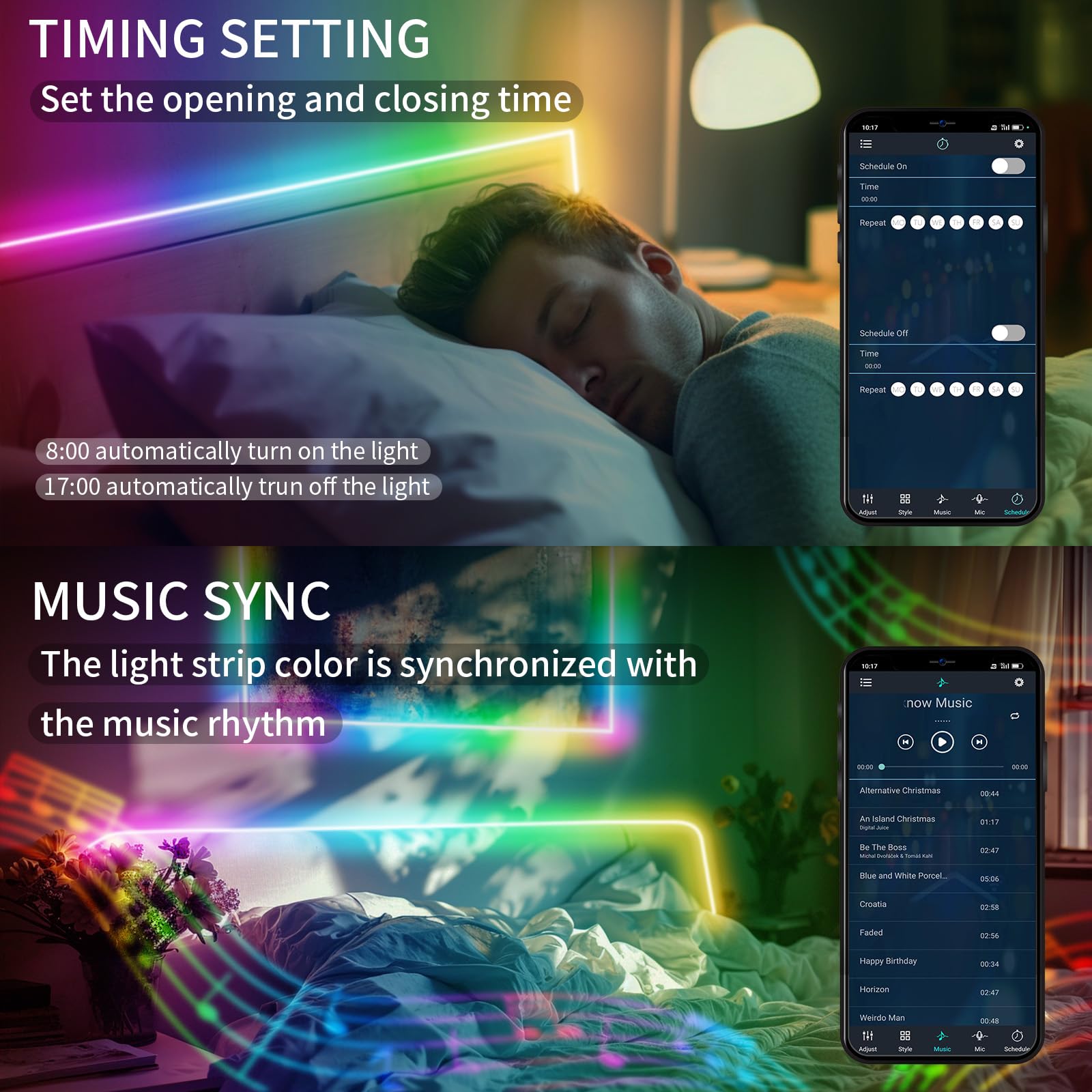 Bunacet 80ft RGB COB LED strip with remote control for quick lighting changes