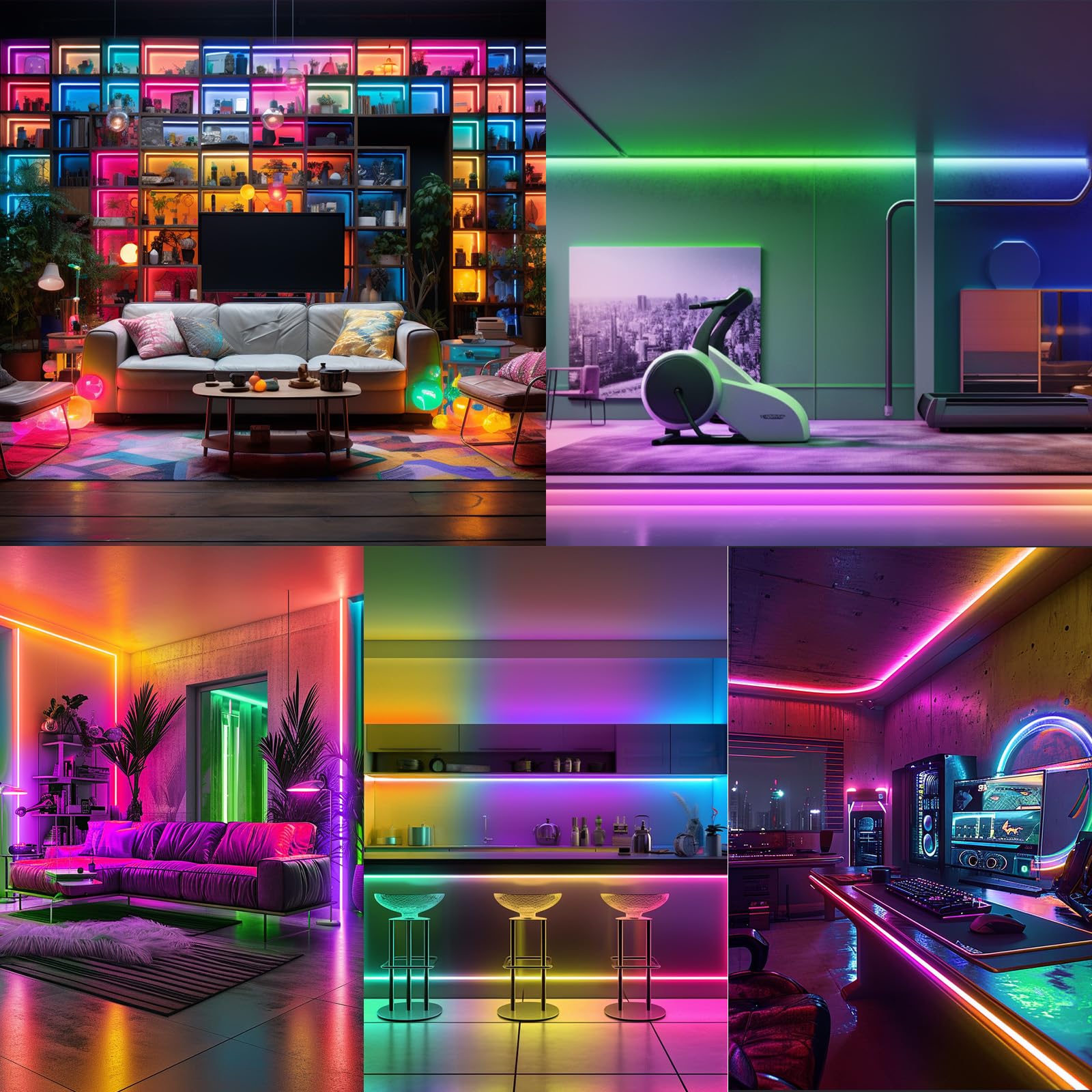 Bunacet room lighting ideas with RGB COB strip for bedrooms or gaming dens