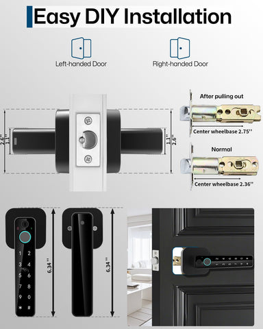 Buoan adjustable latch supports 2.36 to 2.75 inches